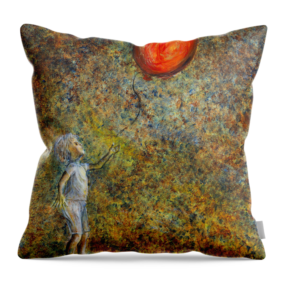 Child Throw Pillow featuring the painting I Started A Joke pt I by Nik Helbig