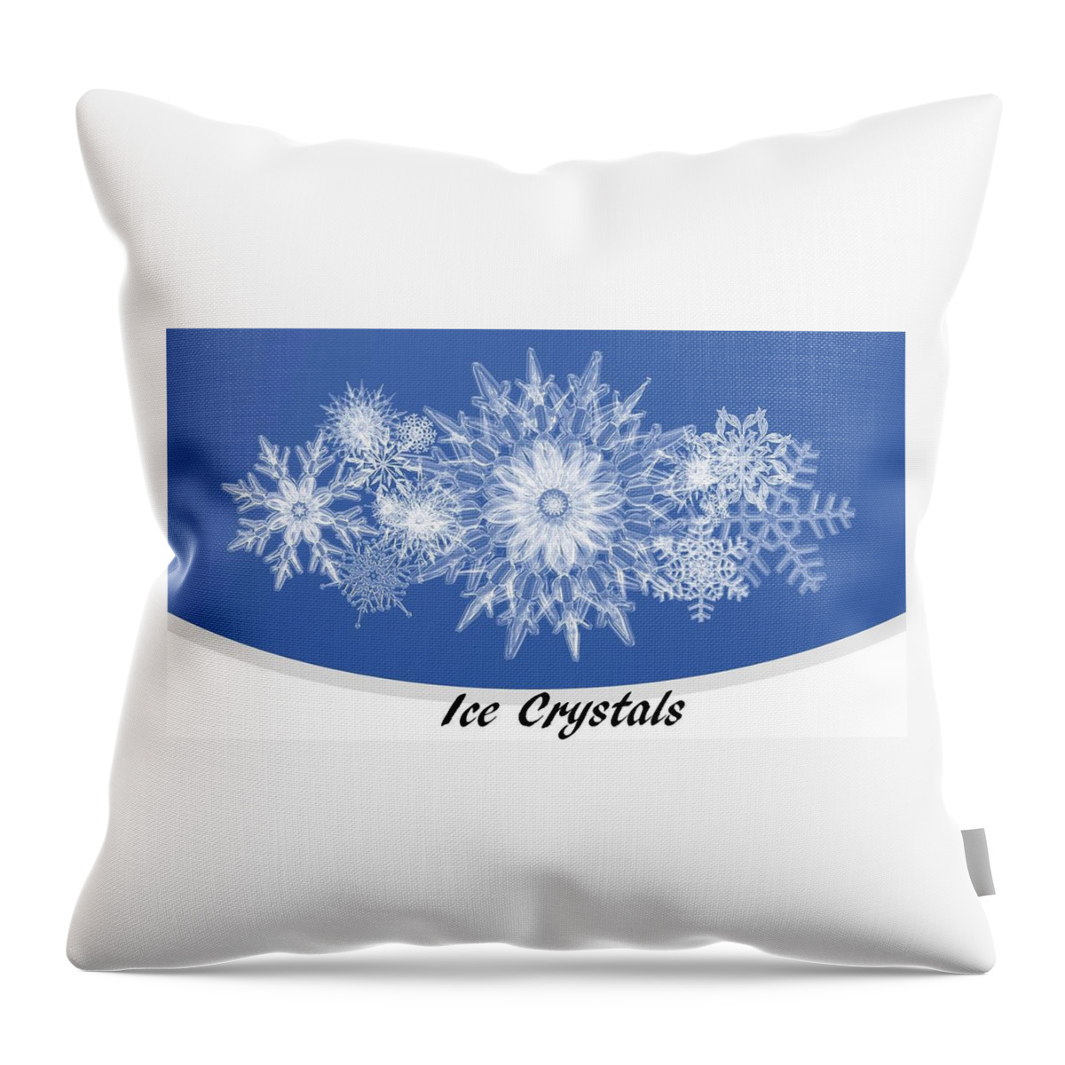 Ice Throw Pillow featuring the mixed media Ice Crystals Blue by Nancy Ayanna Wyatt