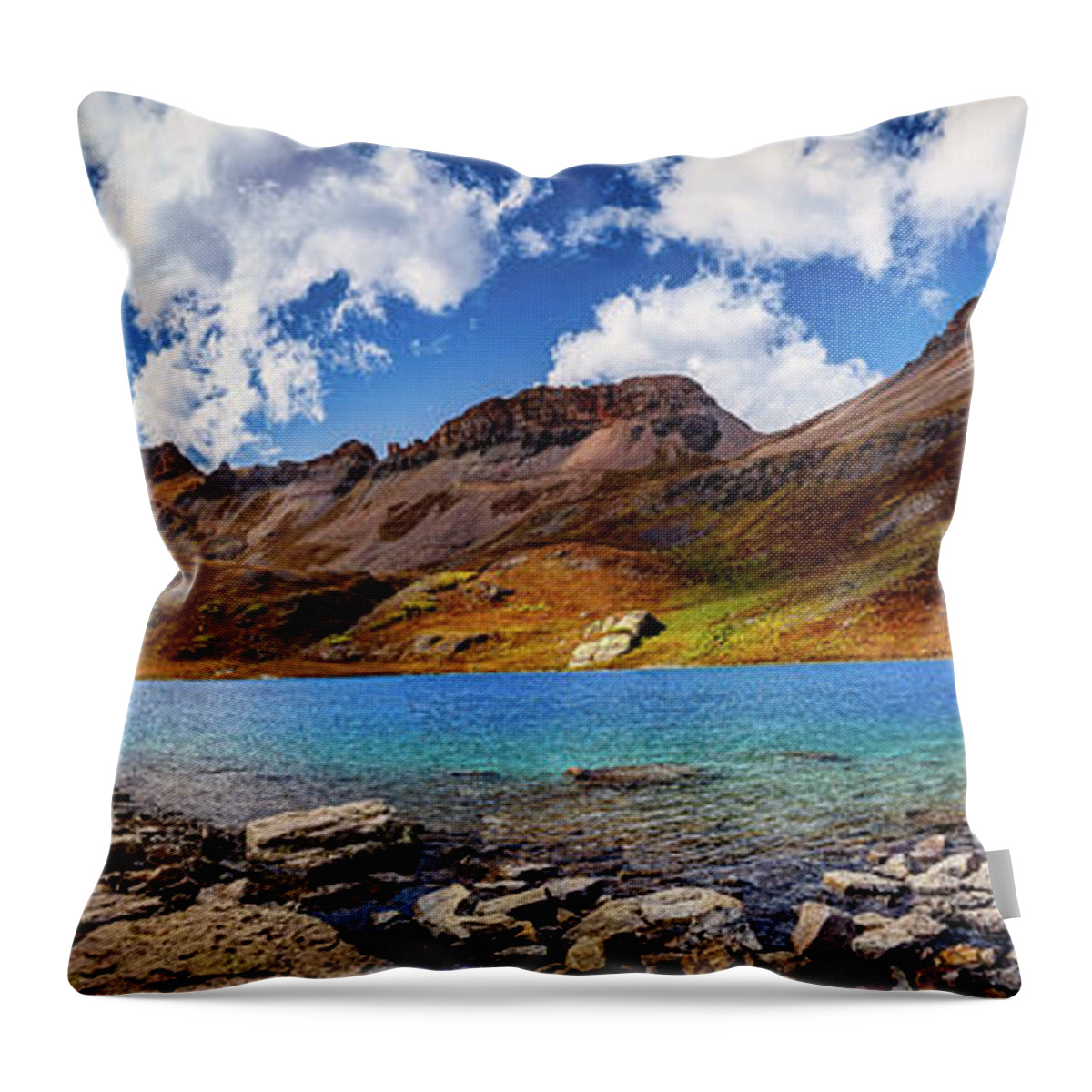 Ice Lake Throw Pillow featuring the photograph Ice Lake Panorama by Bradley Morris