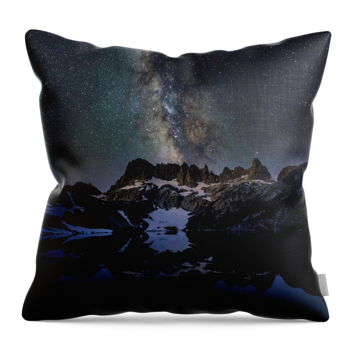 Landscape Throw Pillow featuring the photograph Iceberg Lake Night Sky by Romeo Victor