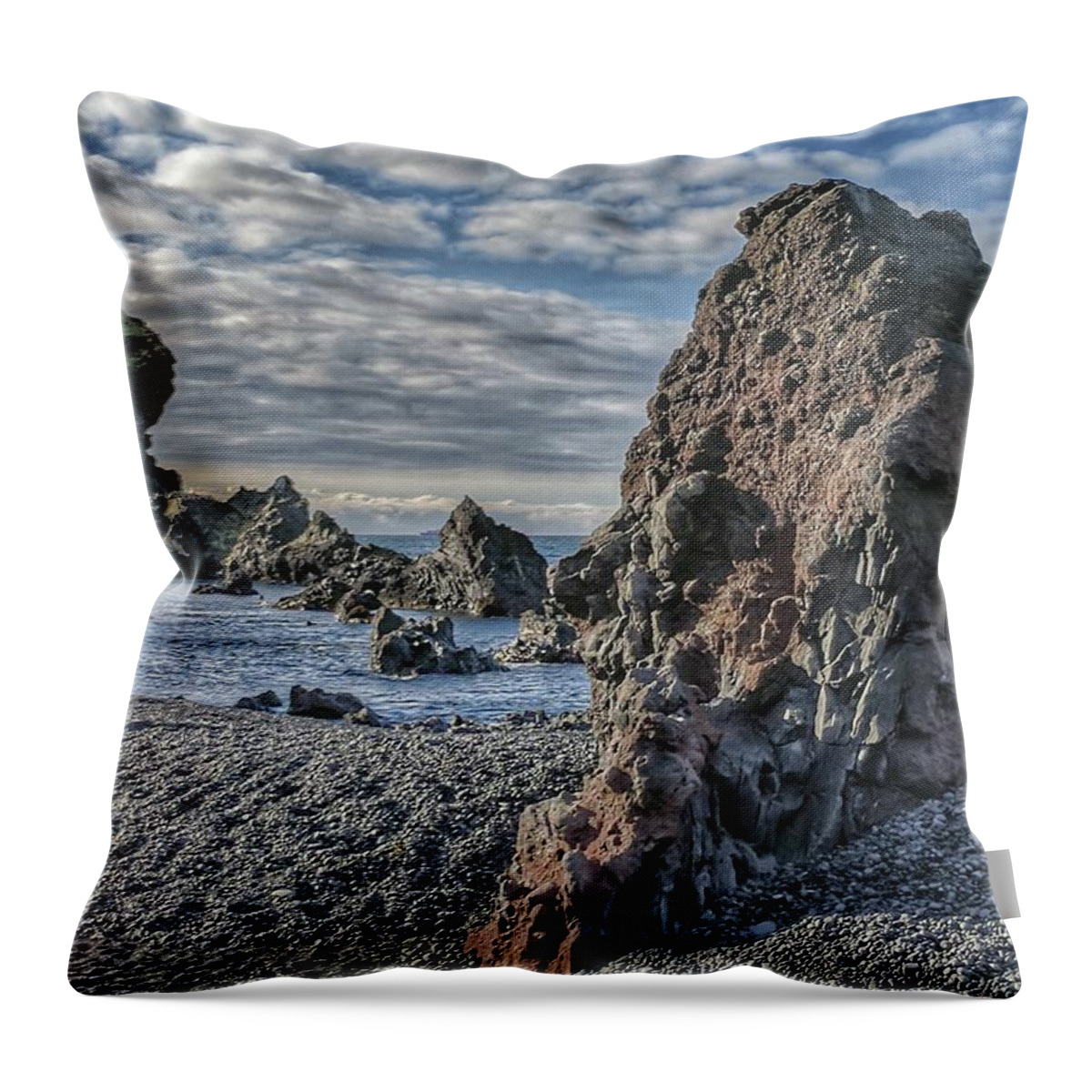 Iceland Throw Pillow featuring the photograph Iceland beach by Yvonne Jasinski