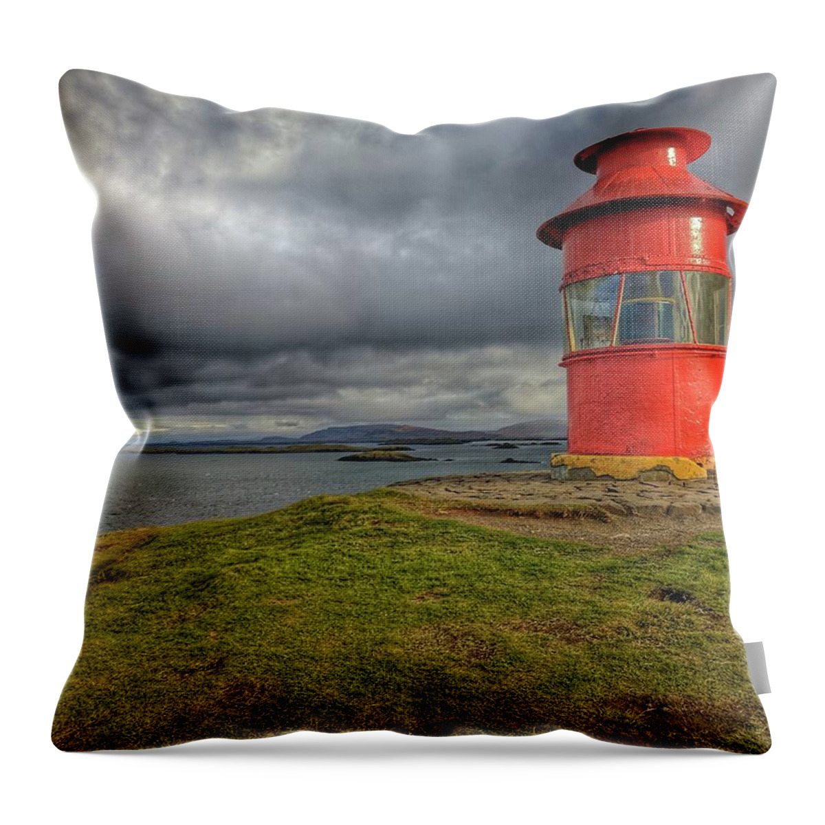 Iceland Throw Pillow featuring the photograph Iceland Lighthouse by Yvonne Jasinski