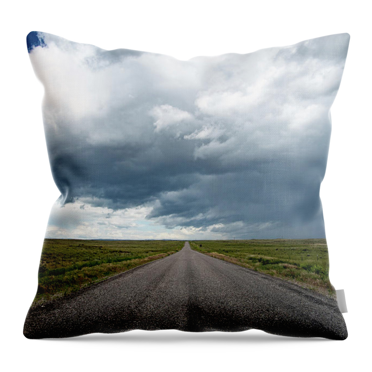 Storm Throw Pillow featuring the photograph Idaho Stormy Road by Wesley Aston