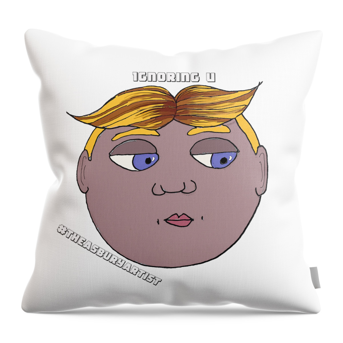 Asbury Park Throw Pillow featuring the drawing Ignoring U by Patricia Arroyo