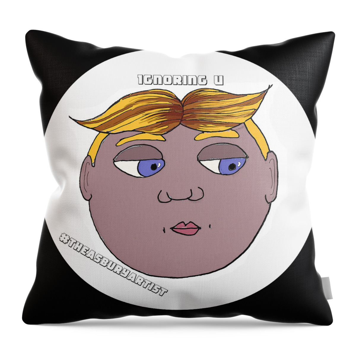 Tillie Throw Pillow featuring the drawing Ignoring u Tillie by Patricia Arroyo
