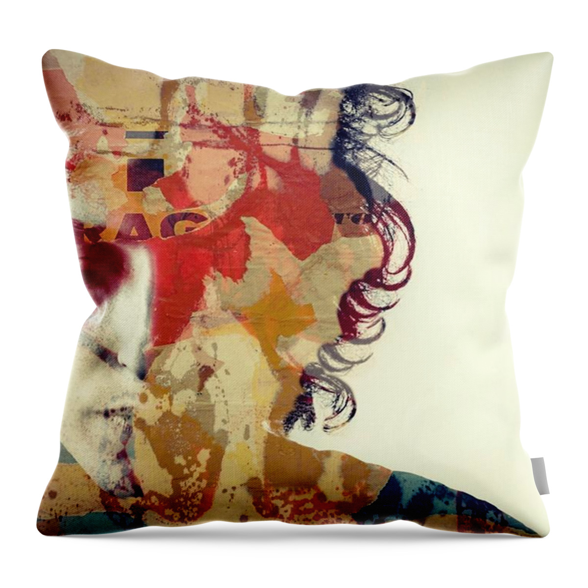 Bob Dylan Digital Throw Pillow featuring the digital art I'll Be Your Baby Tonight by Paul Lovering