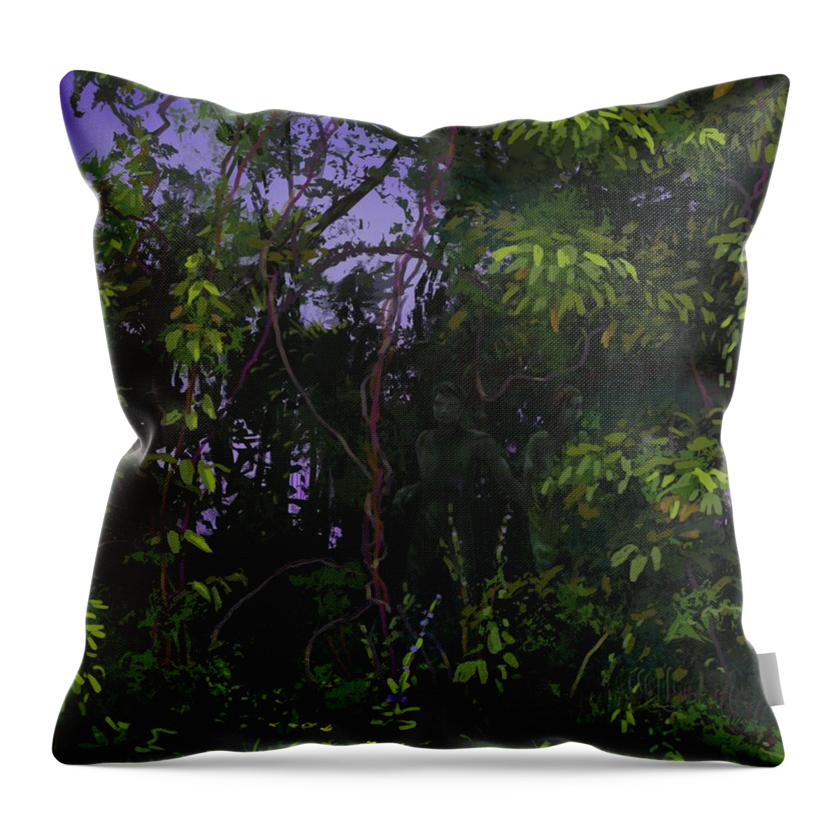 Garden Throw Pillow featuring the painting In The Garden by Don Morgan