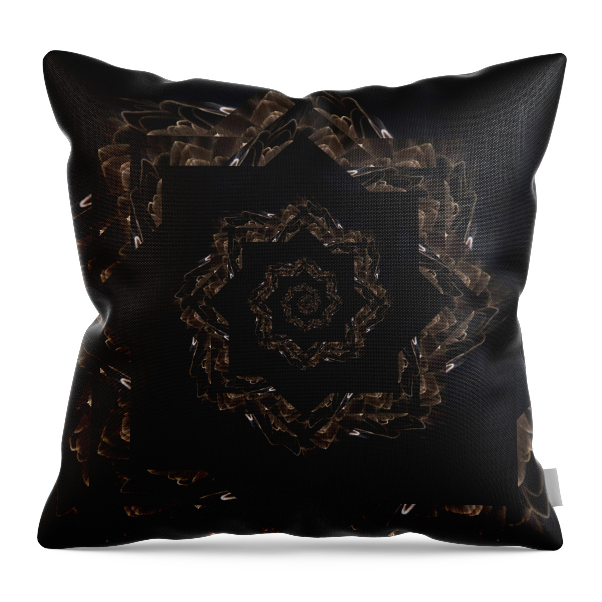Grid Throw Pillow featuring the digital art Infinity Tunnel Star Eagle Feathers by Pelo Blanco Photo