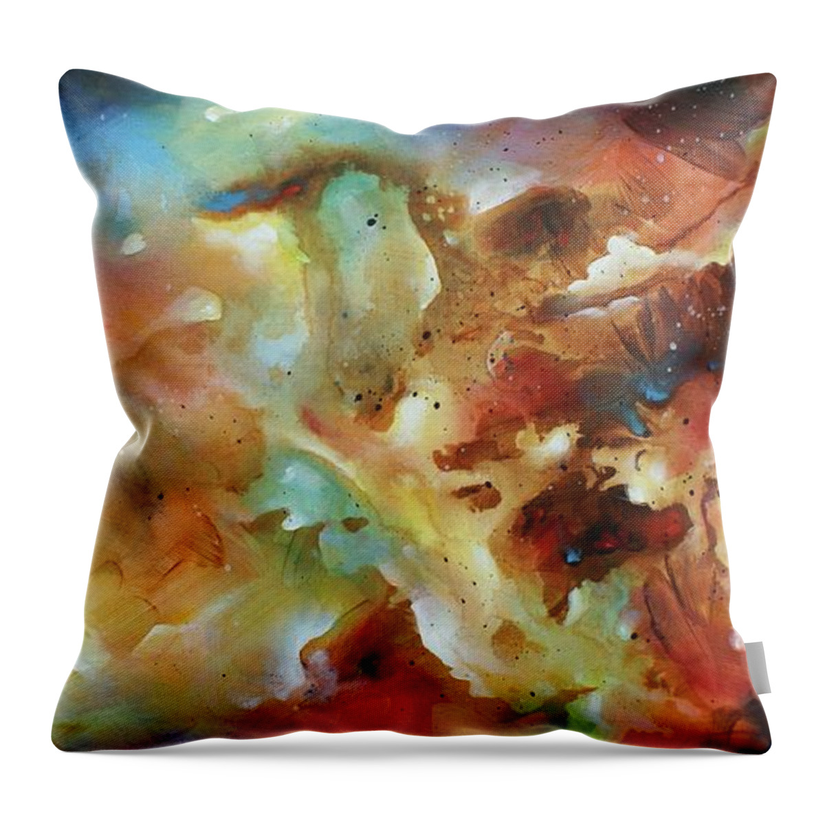 Abstract Throw Pillow featuring the painting Outside In by Michael Lang