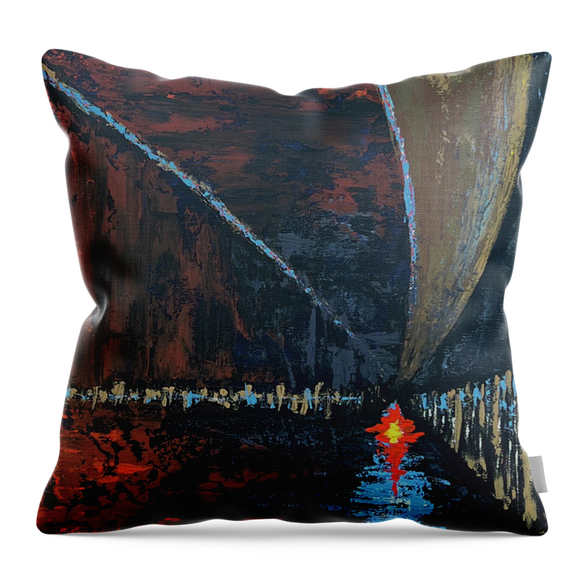 Abstract Throw Pillow featuring the painting Inside Out by Tes Scholtz