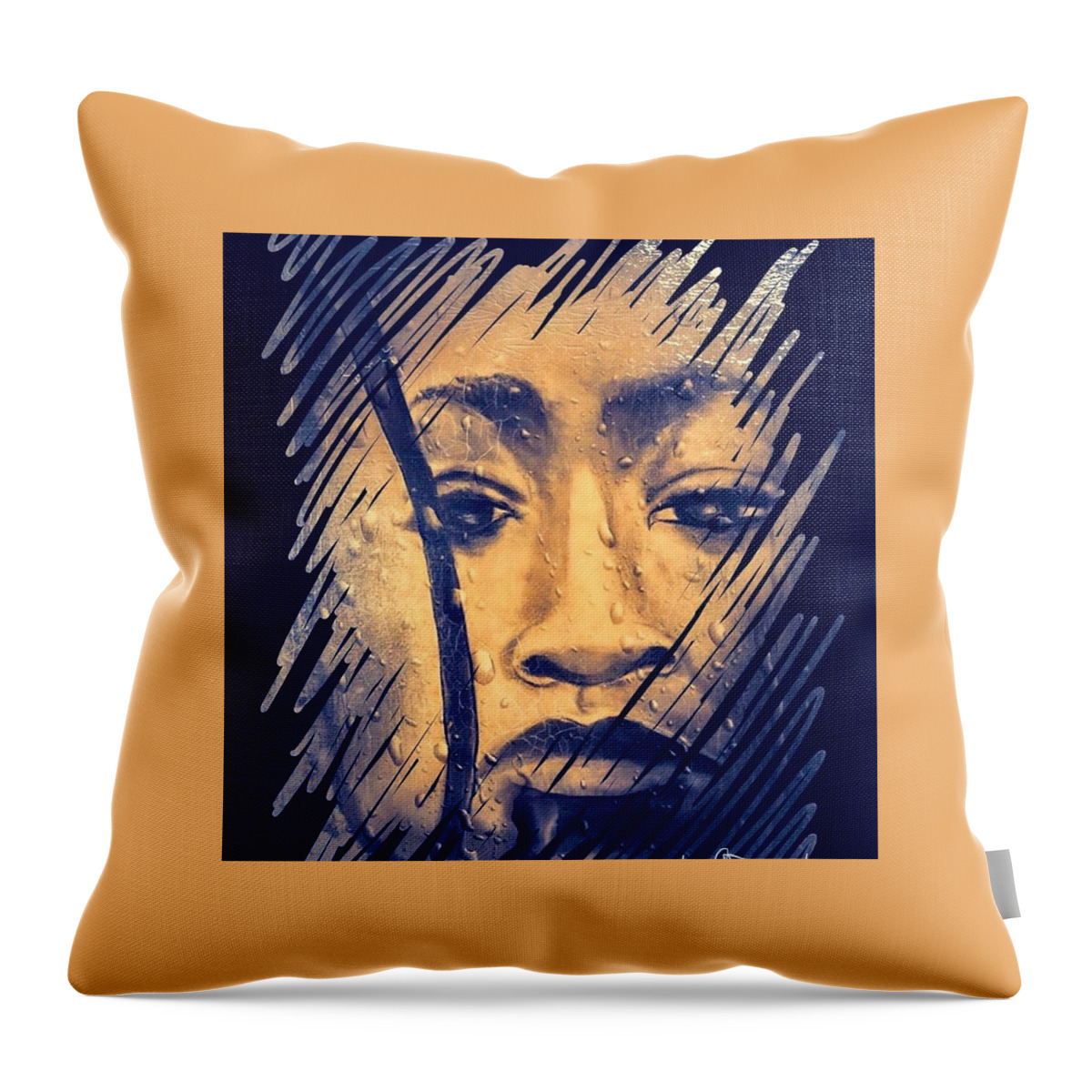  Throw Pillow featuring the drawing Intensity by Angie ONeal
