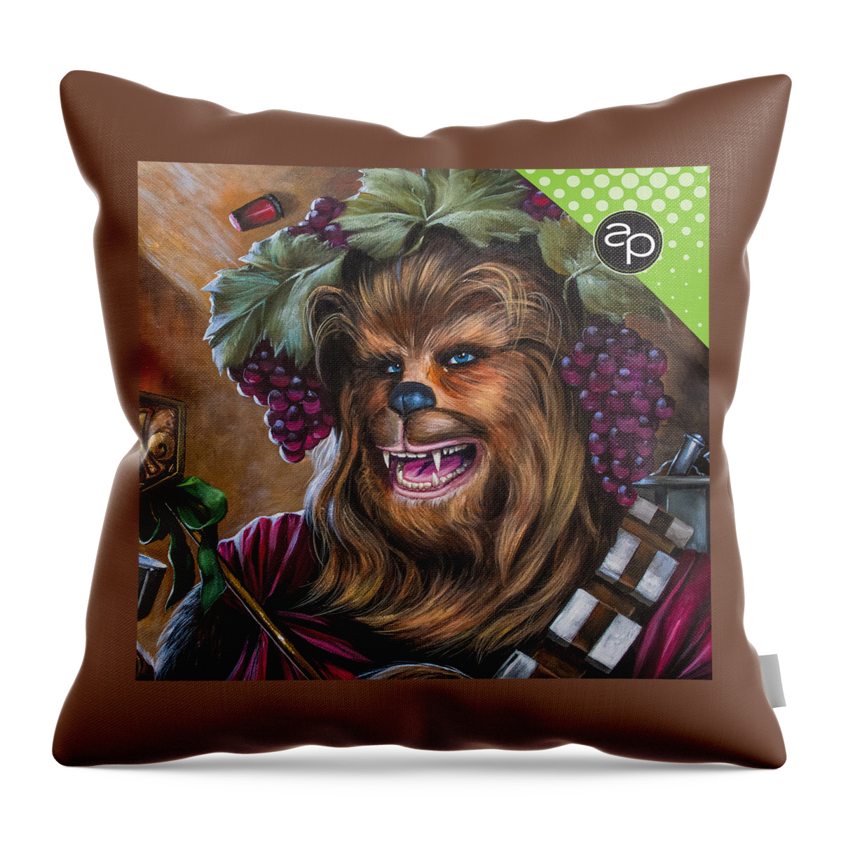 Intergalactic Krewe Of Chewbacchus Throw Pillow featuring the digital art Intergalactic Krewe of Chewbacchus by Art of the Parade Society