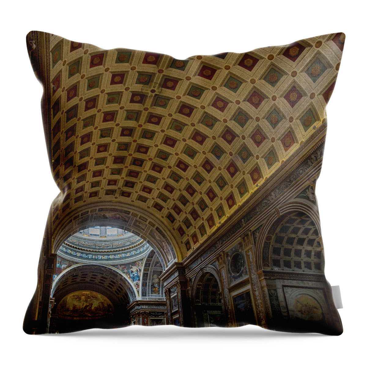Italy Throw Pillow featuring the photograph Interior of Basilica of Sant Andrea in Mantua by W Chris Fooshee