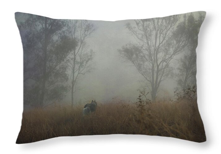 Fog Throw Pillow featuring the digital art Into the Mist by Nicole Wilde