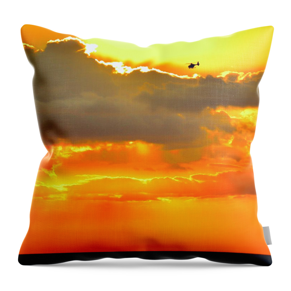Flying Throw Pillow featuring the photograph Into the Sun by Sarah Lilja