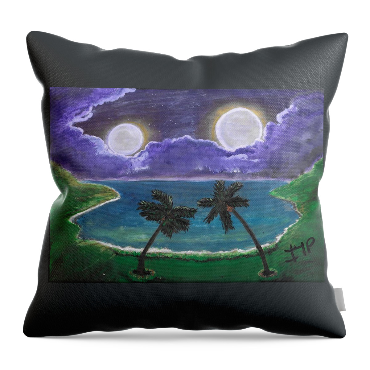 Align Throw Pillow featuring the painting Invitation to Align by Esoteric Gardens KN