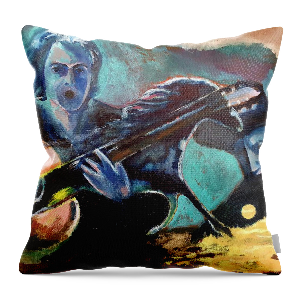 Enrico Garff Throw Pillow featuring the painting Io e Picasso by Enrico Garff