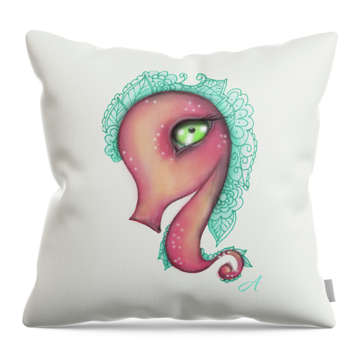 Whimsical Throw Pillow featuring the painting Iriel by Abril Andrade