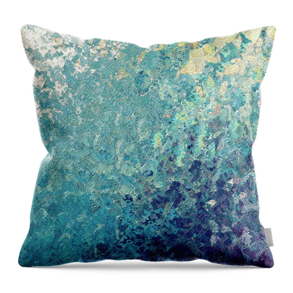 Blue Throw Pillow featuring the painting Isaiah 12 2. My Strength And Song. by Mark Lawrence