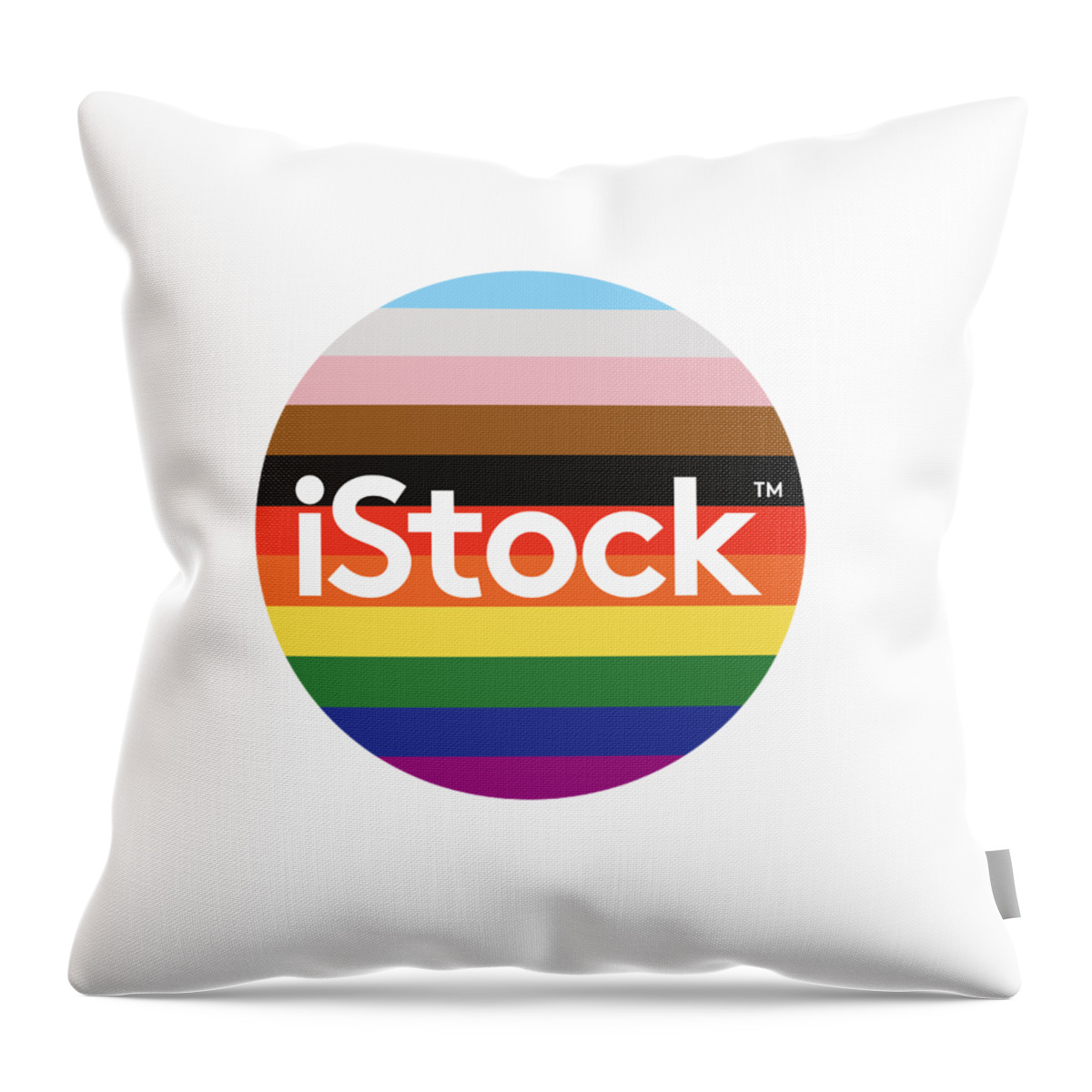 Istock Throw Pillow featuring the digital art iStock Logo Pride Circle by Getty Images