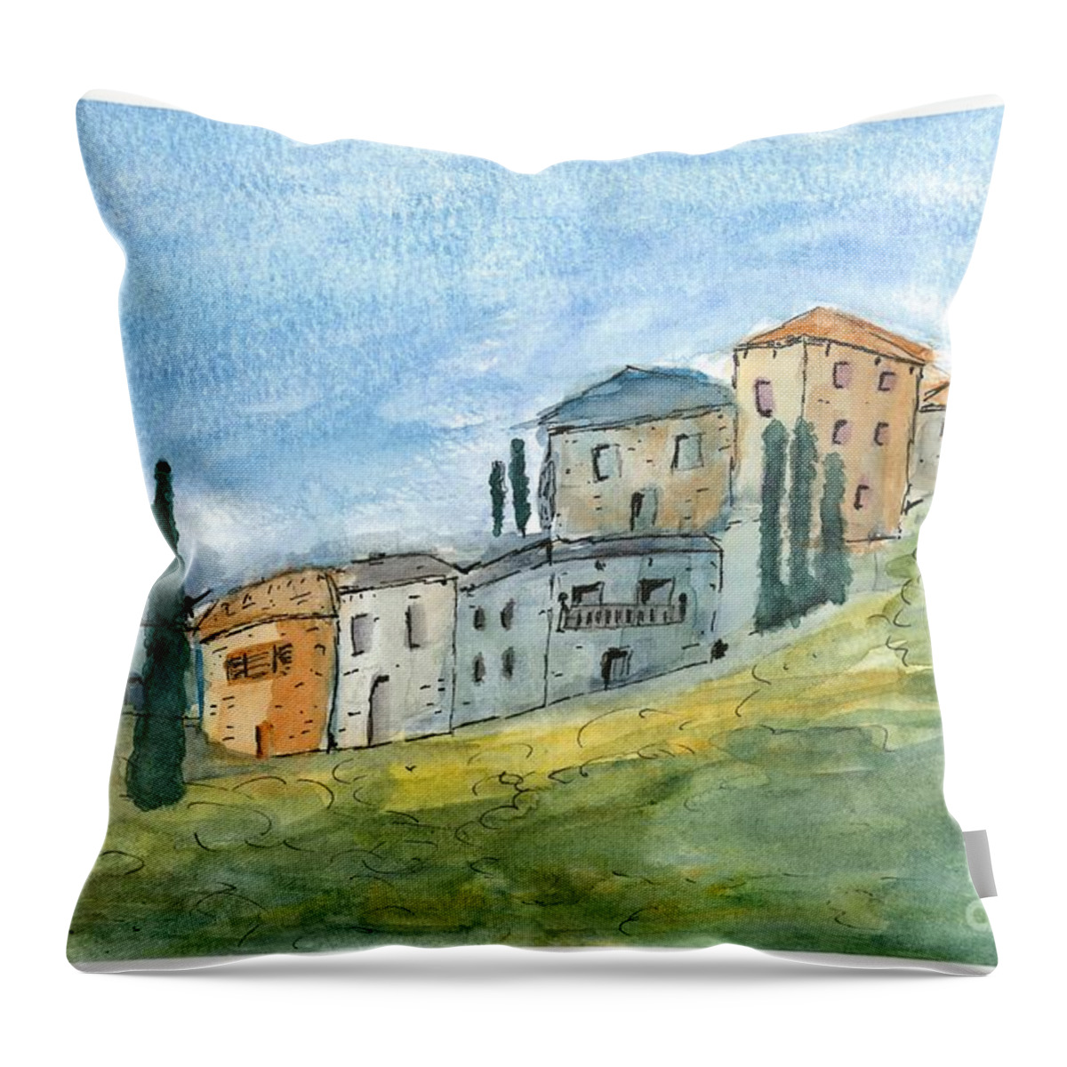 Water Throw Pillow featuring the painting Italiano by Loretta Coca