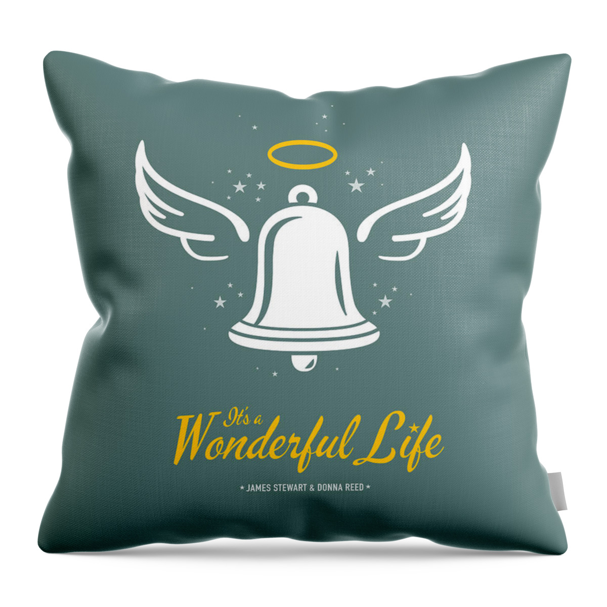 It's A Wonderful Life Throw Pillow featuring the digital art It's a Wonderful Life - Alternative Movie Poster by Movie Poster Boy