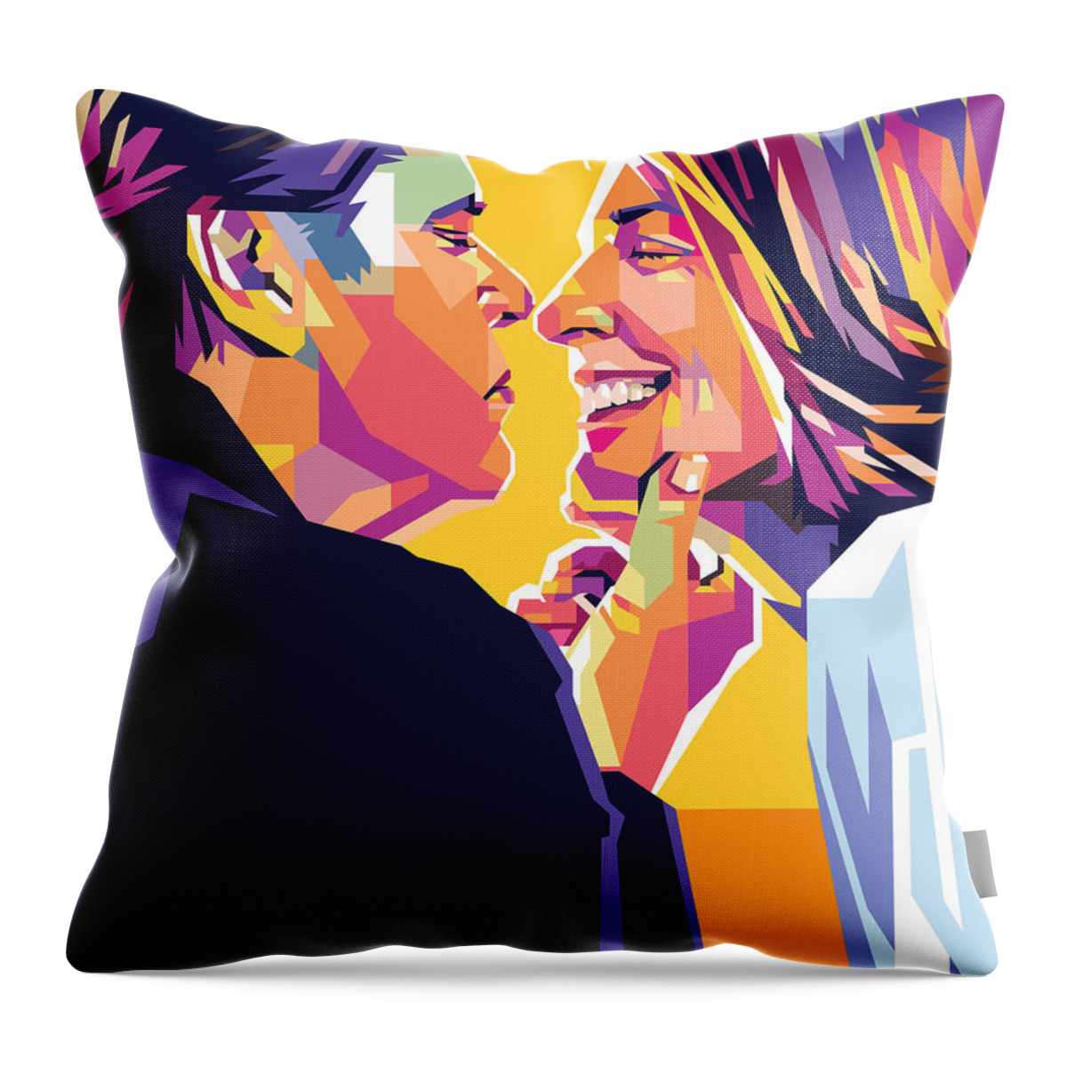 Jack Throw Pillow featuring the digital art Jack Nicholson and Diane Keaton by Stars on Art