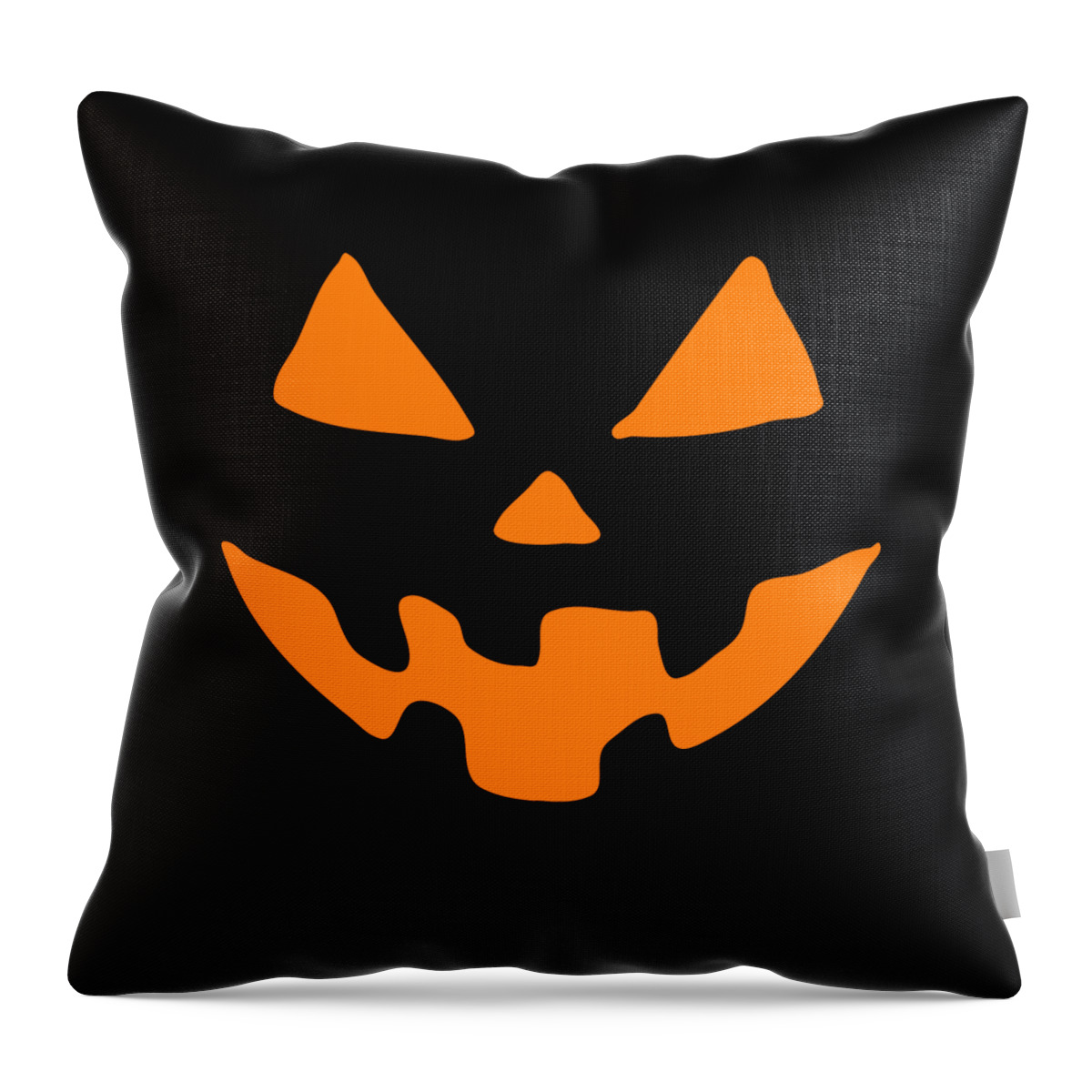 Funny Throw Pillow featuring the digital art Jack-O-Lantern Pumpkin Halloween by Flippin Sweet Gear