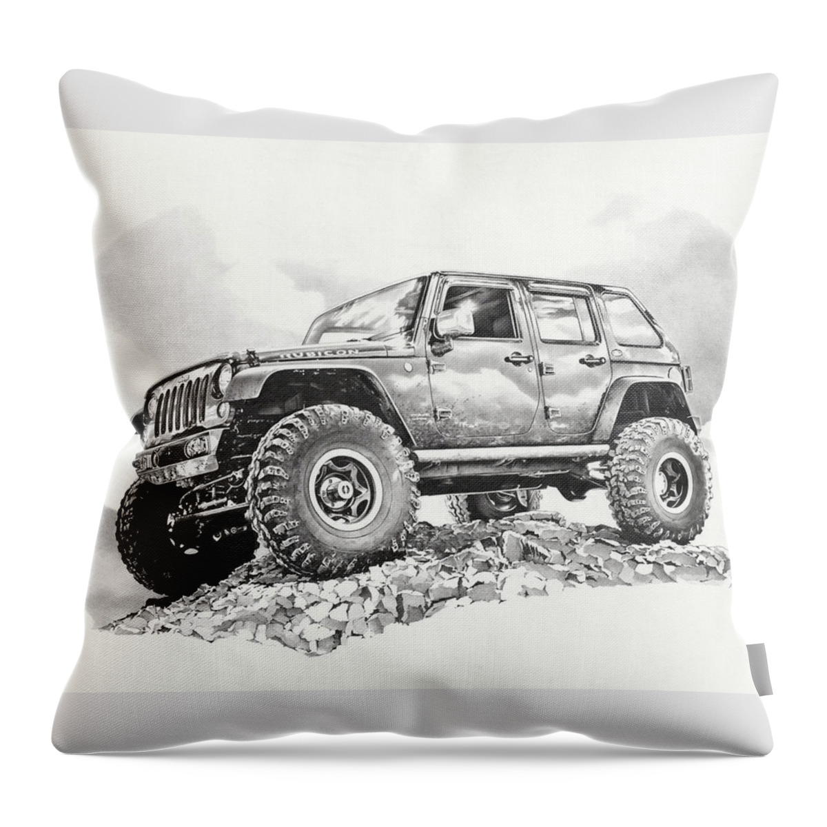 Jeep Wrangler Rubicon Throw Pillow by Andrey Poletaev - Fine Art America