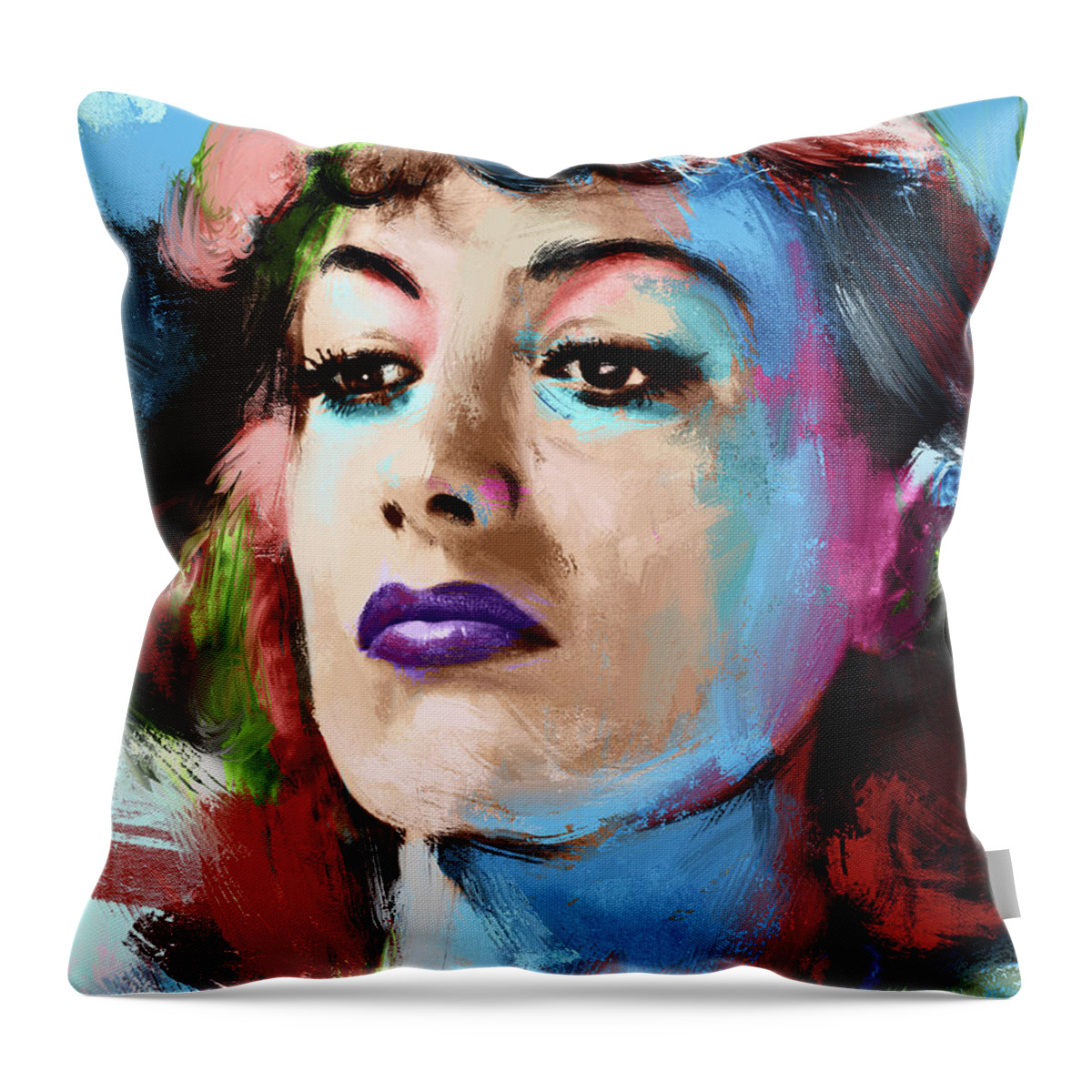 Joan Throw Pillow featuring the painting Joan Crawford portrait painting by Stars on Art