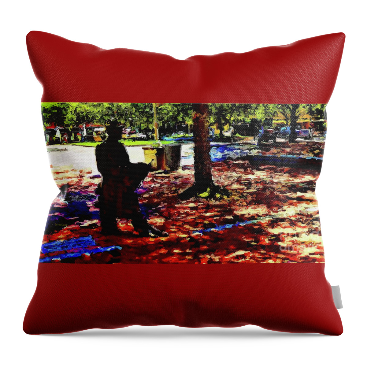 American Music Throw Pillow featuring the painting Johnny Mercer Cool in Summer Shade Number 1 by Aberjhani