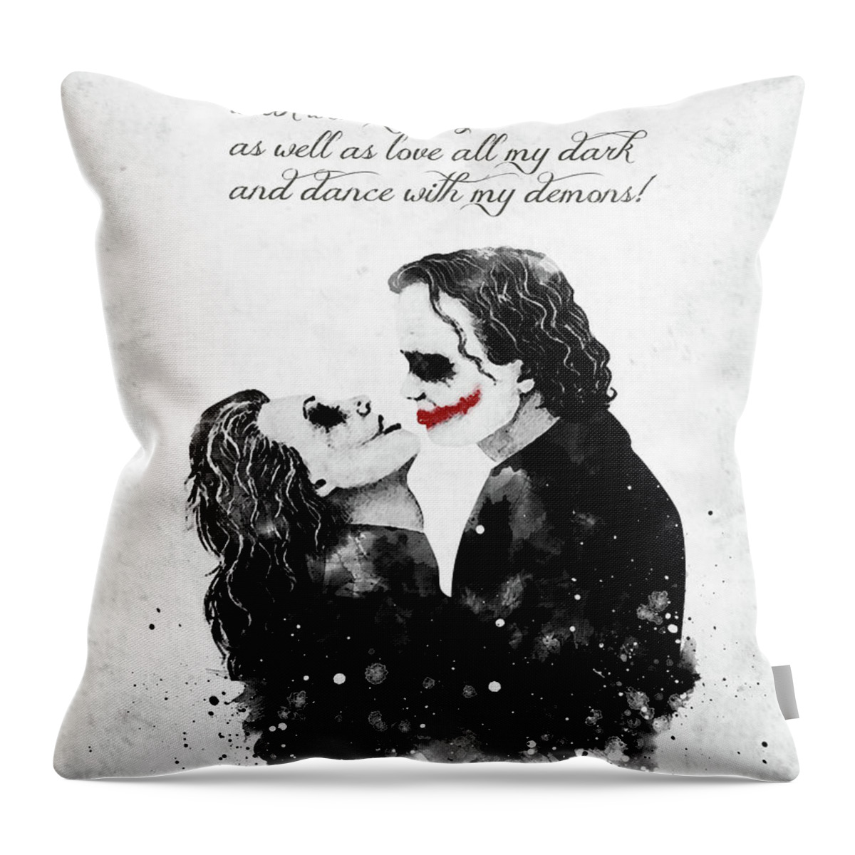 Joker and Harley Quinn and quote Throw Pillow by Mihaela Pater ...