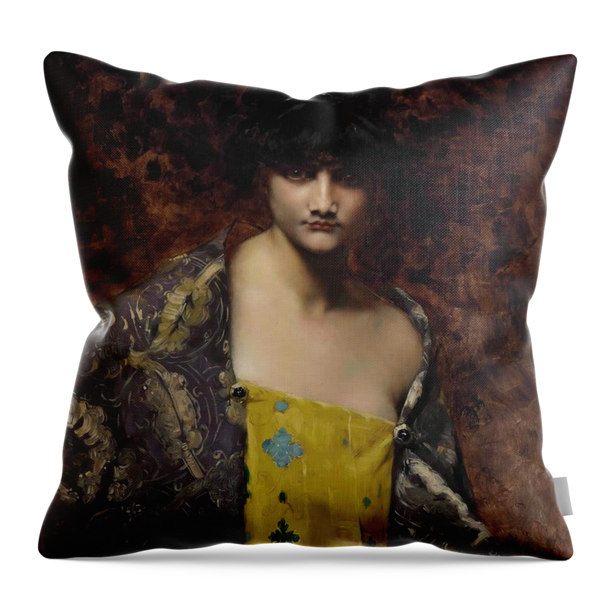 Judith Leyster Throw Pillow featuring the painting Judith Leyster by MotionAge Designs