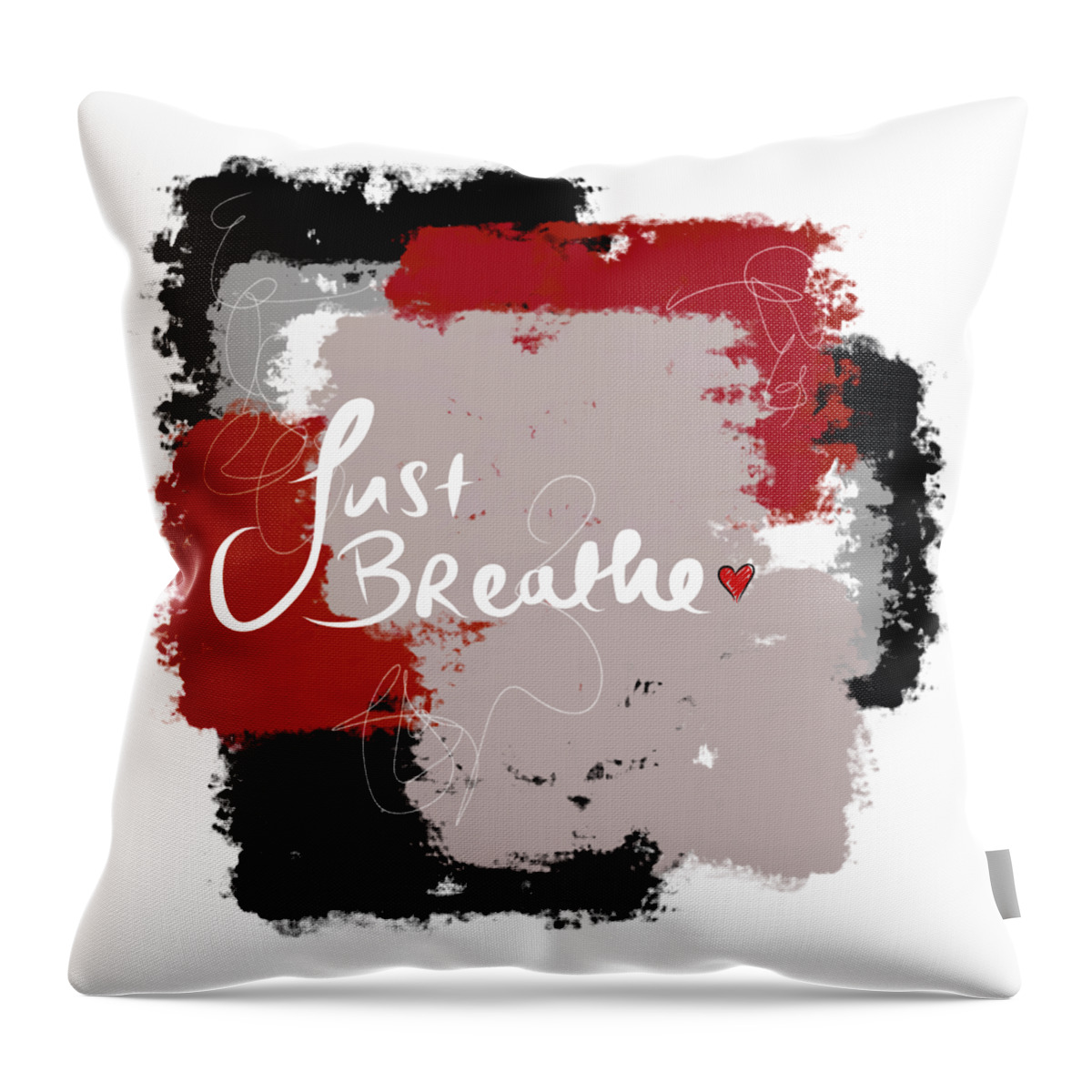 Affirmations Throw Pillow featuring the digital art Just Breathe by Amber Lasche