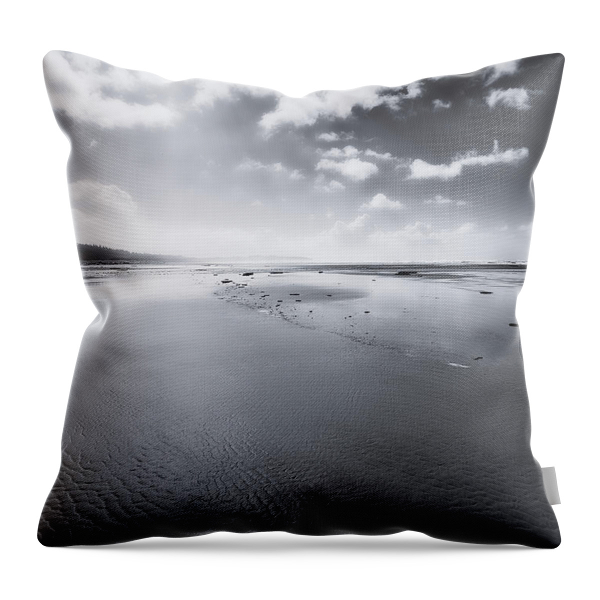 Tofino Throw Pillow featuring the photograph Just Me and the Sea by Allan Van Gasbeck