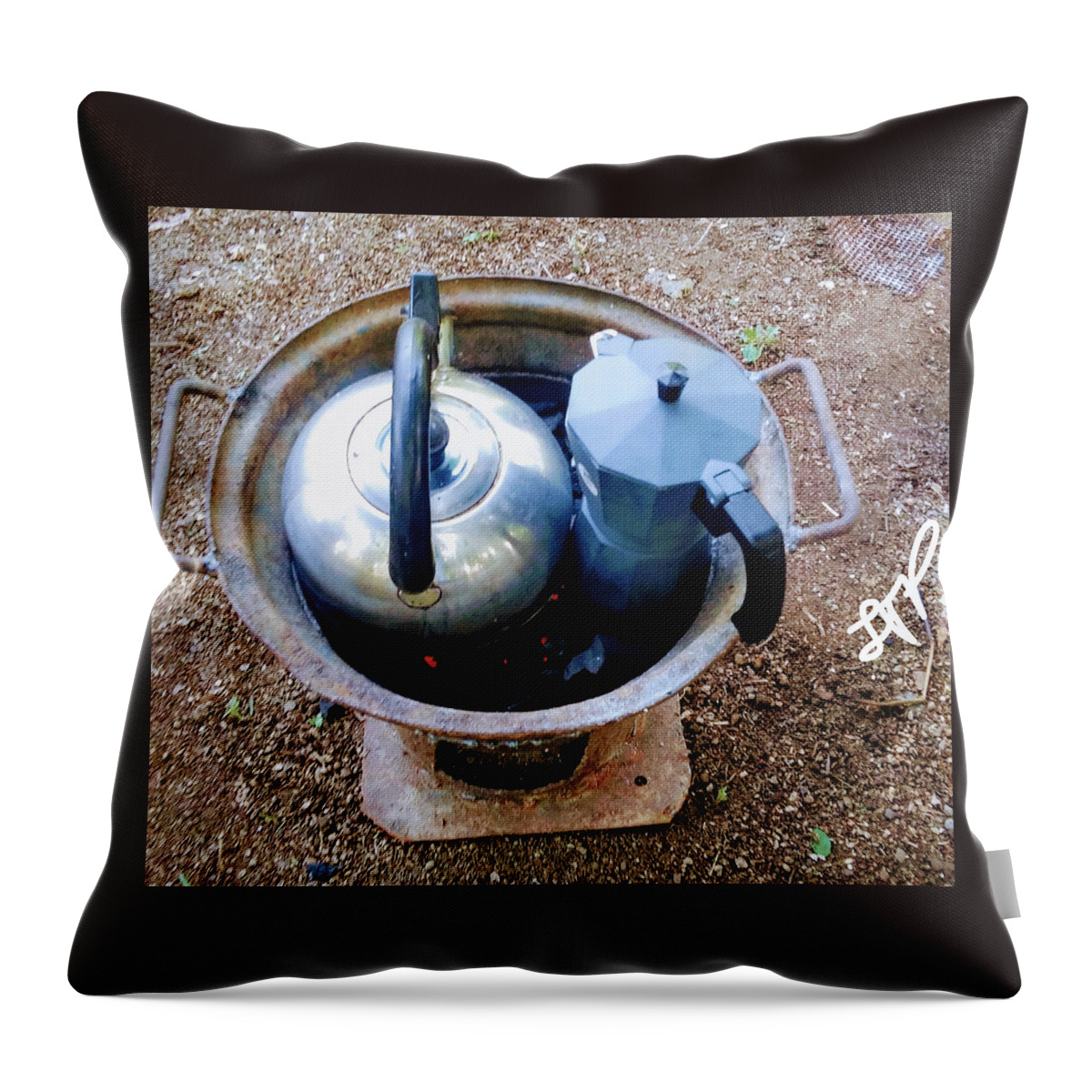 Coffee Throw Pillow featuring the photograph Just the two of Us by Esoteric Gardens KN