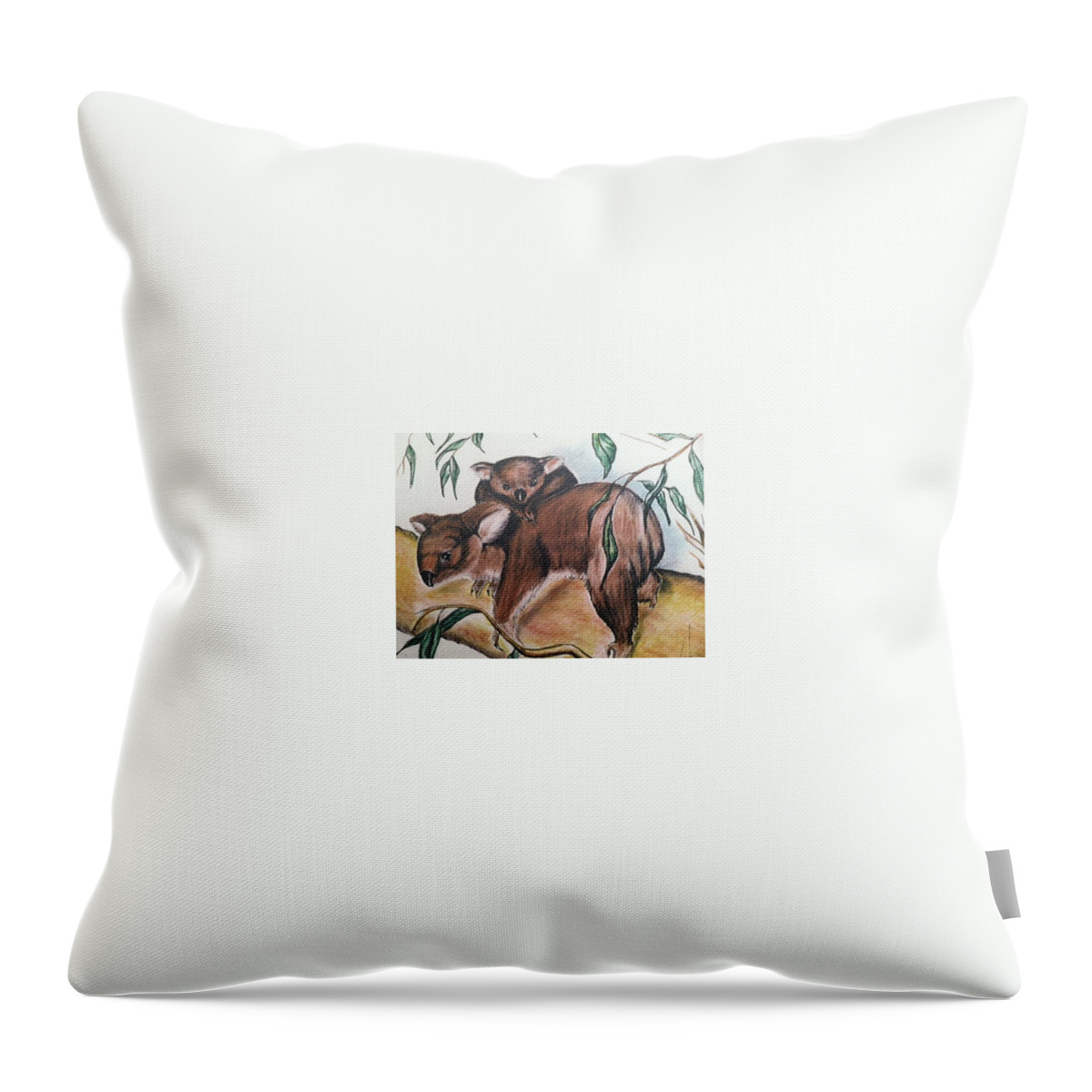  Throw Pillow featuring the mixed media K Bears by Angie ONeal