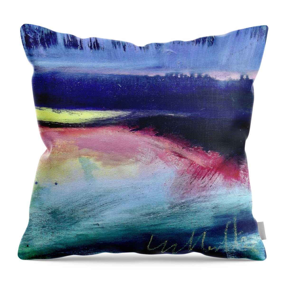 Painting Throw Pillow featuring the painting Kayak by Les Leffingwell