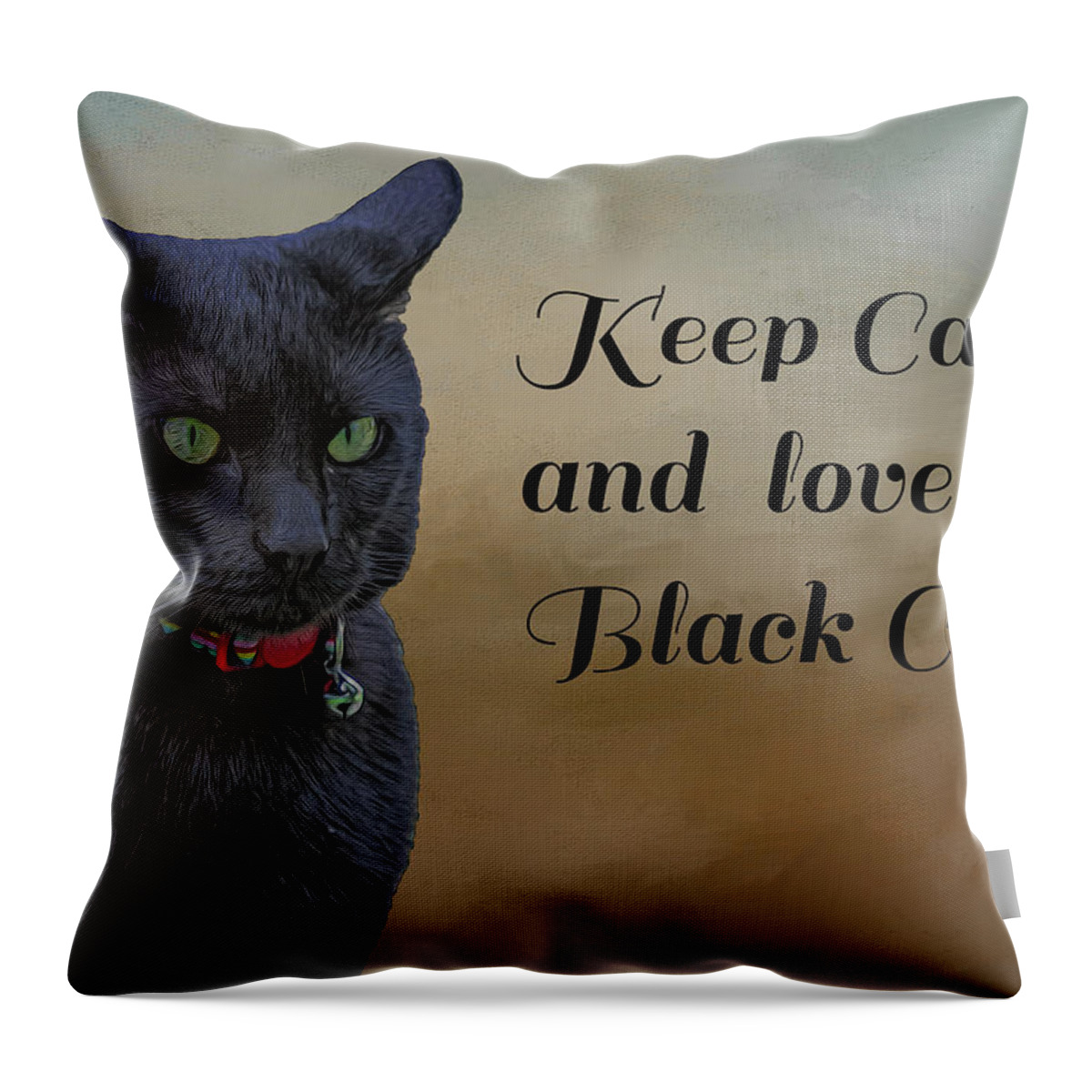 Cat Throw Pillow featuring the photograph Keep Calm by Cathy Kovarik