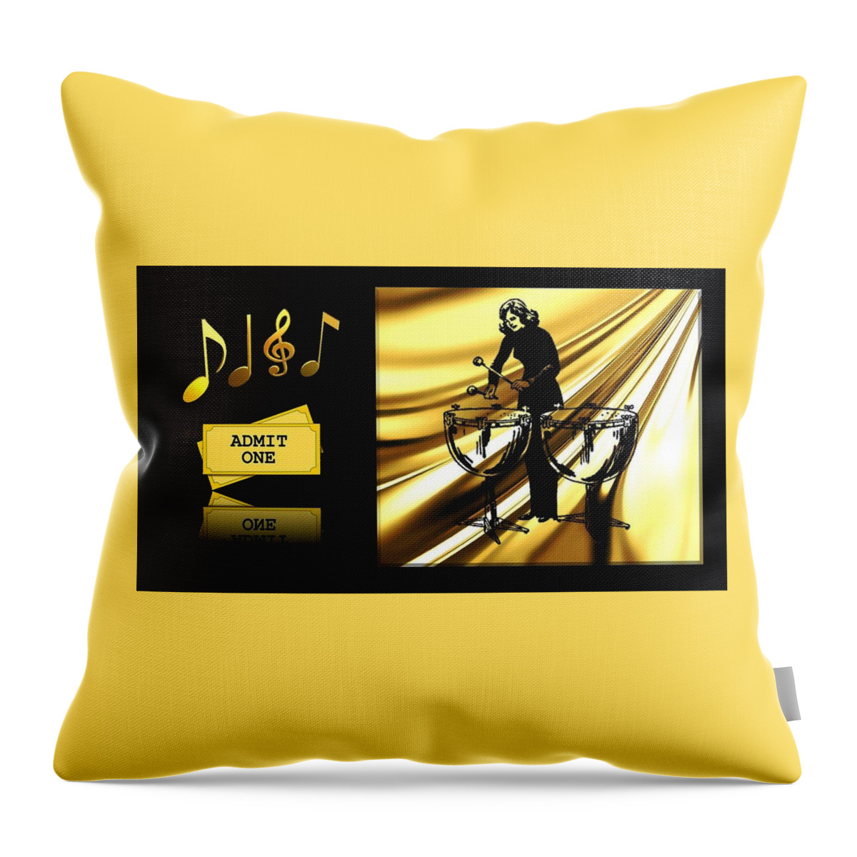 Drums Throw Pillow featuring the mixed media Kettle Drums by Nancy Ayanna Wyatt