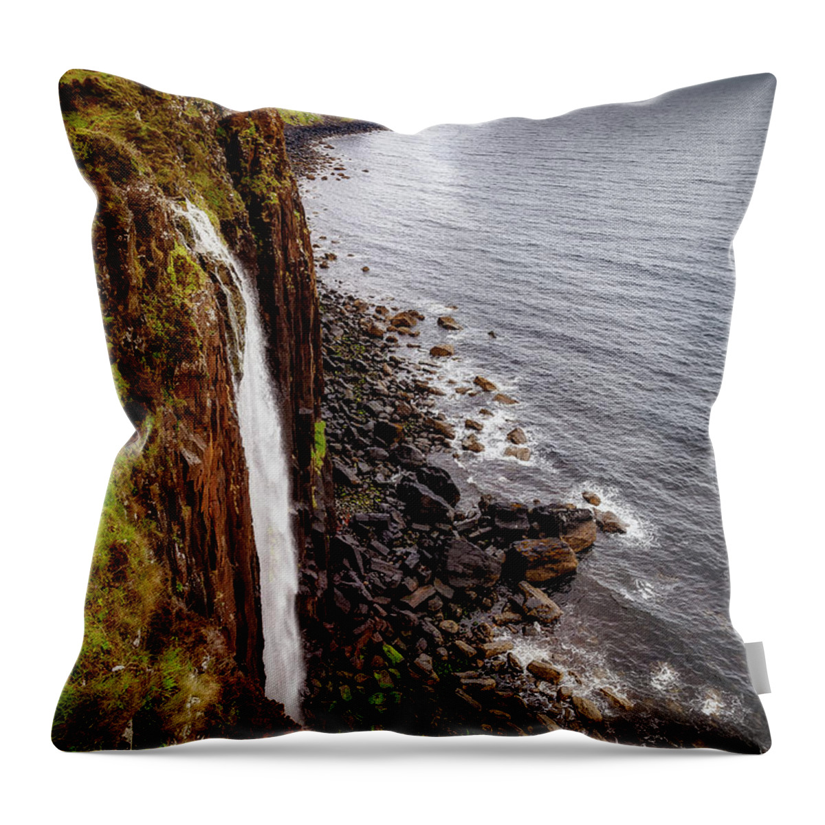 Scotland Throw Pillow featuring the photograph Kilt Rock by Bradley Morris