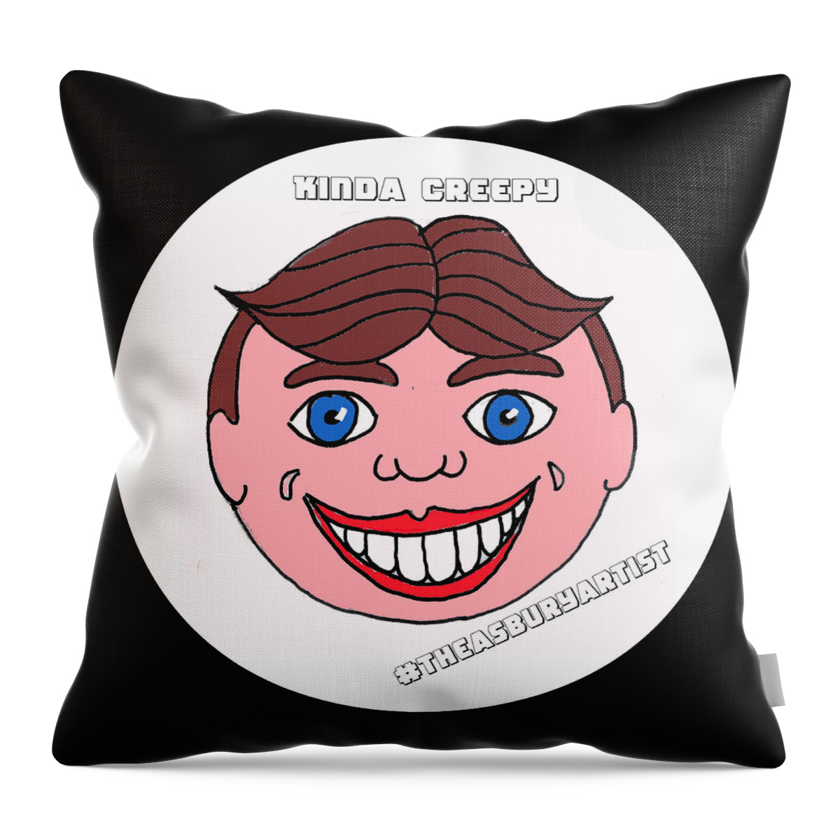Tillie Throw Pillow featuring the painting Kinda Creepy by Patricia Arroyo