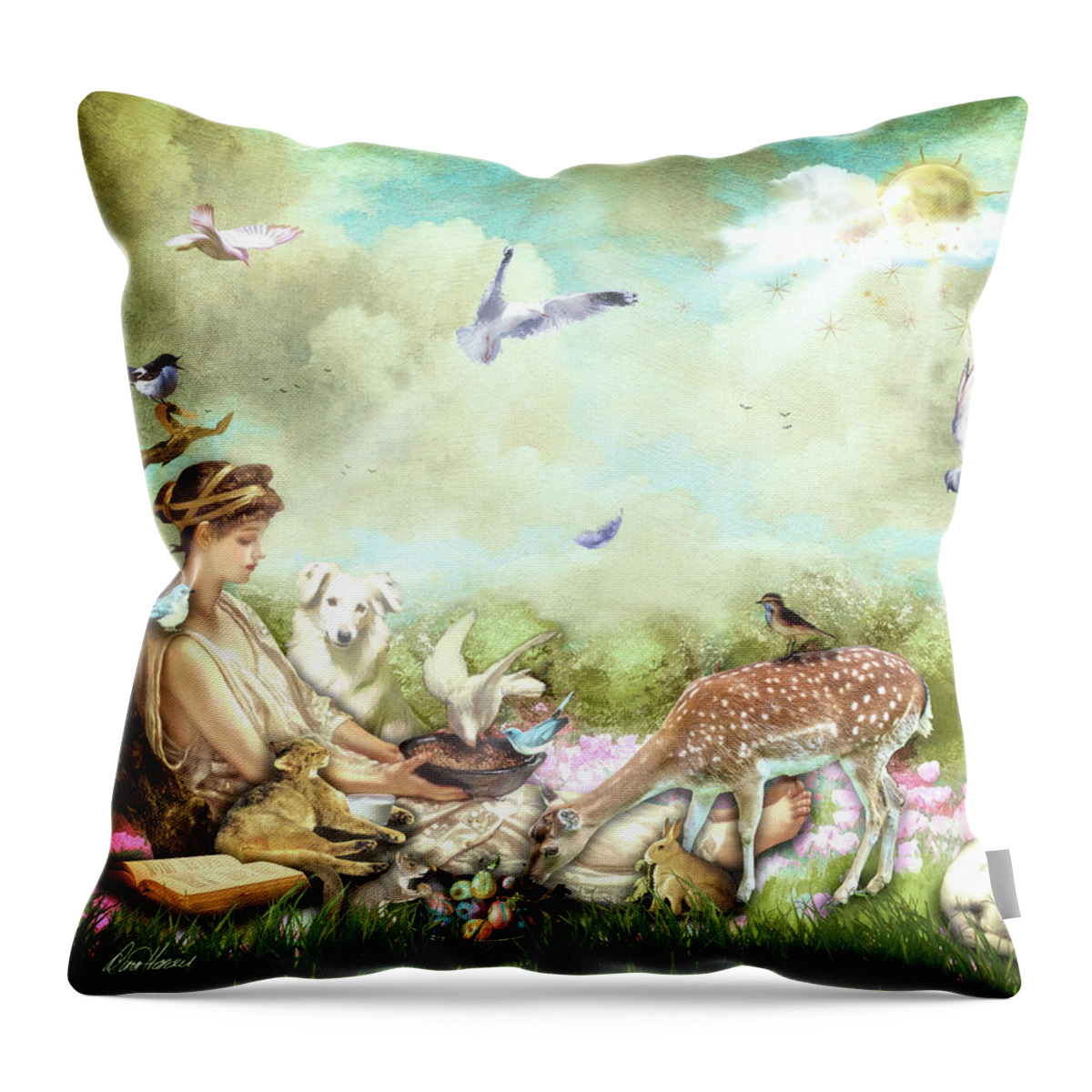 Kindness Throw Pillow featuring the digital art Kindness by Diana Haronis