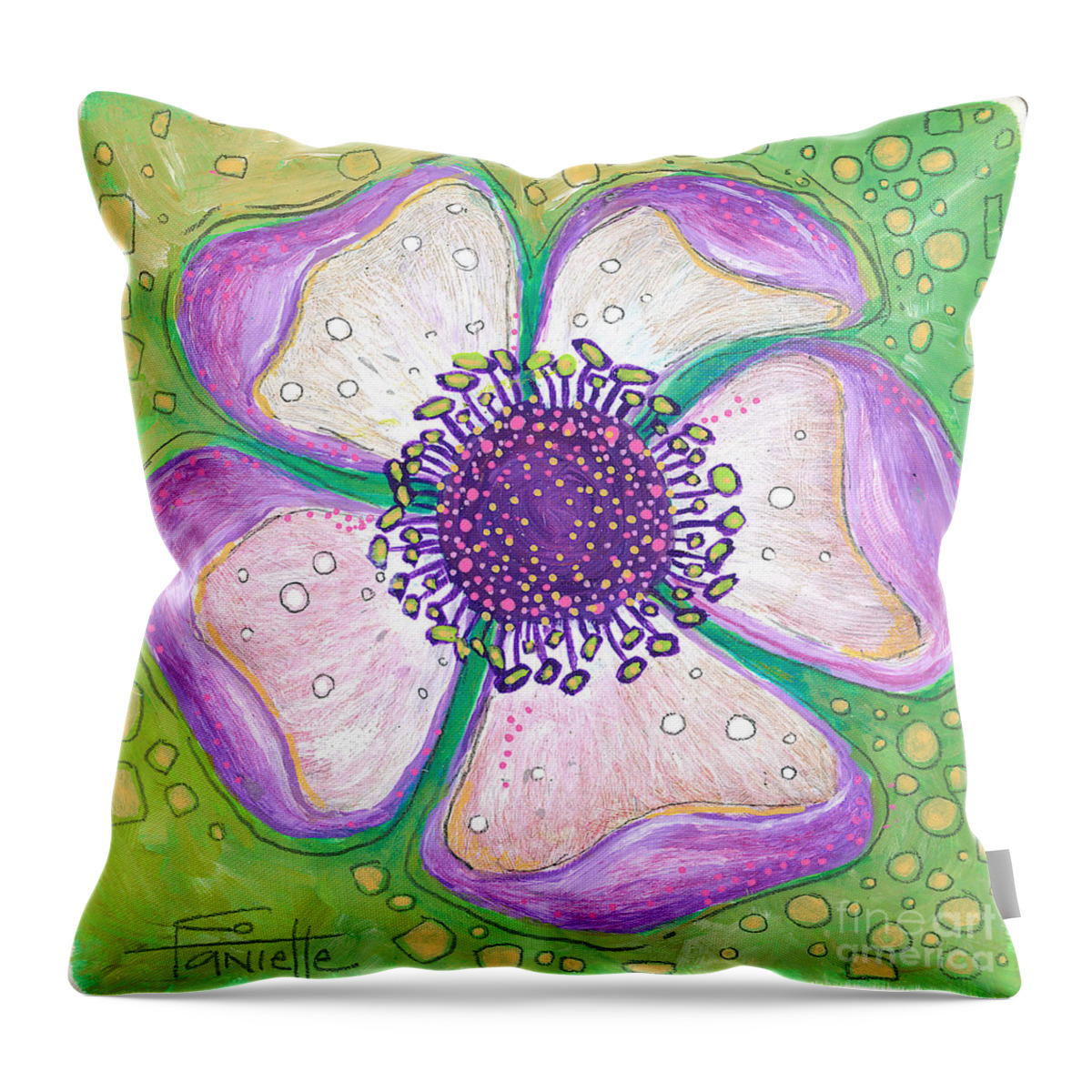 Flower Painting Throw Pillow featuring the painting Kindness by Tanielle Childers