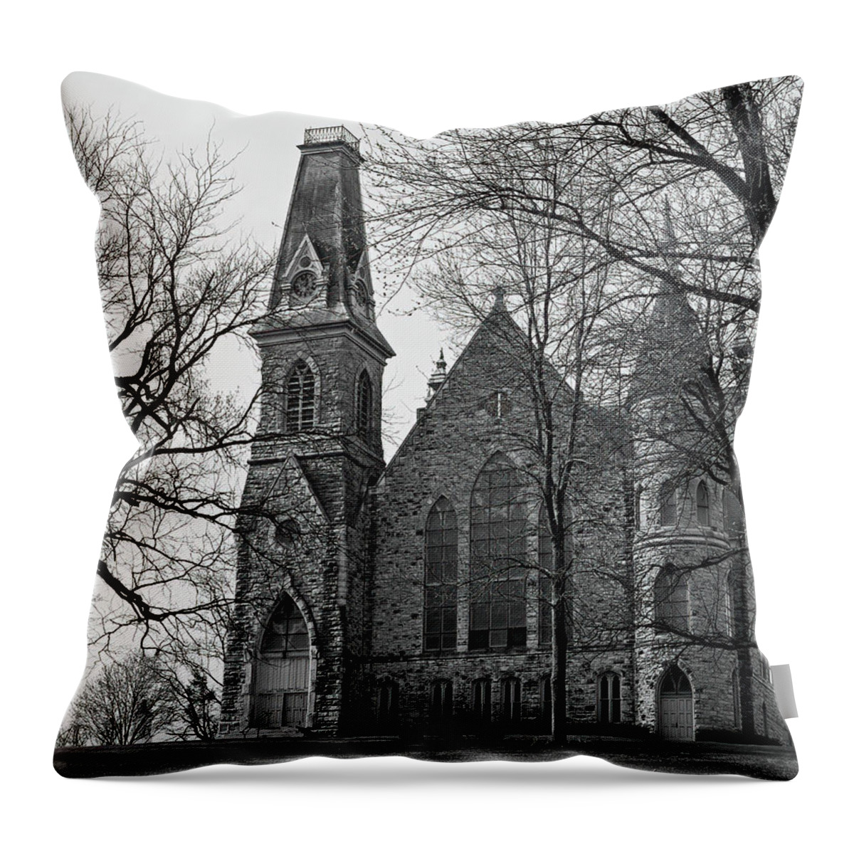King Chapel Throw Pillow featuring the photograph King Chapel Cornell College by Lens Art Photography By Larry Trager