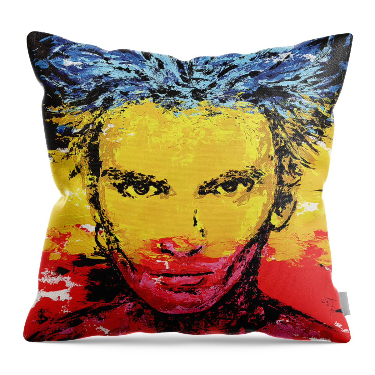 Sting Throw Pillow featuring the painting King of Pain by Steve Follman
