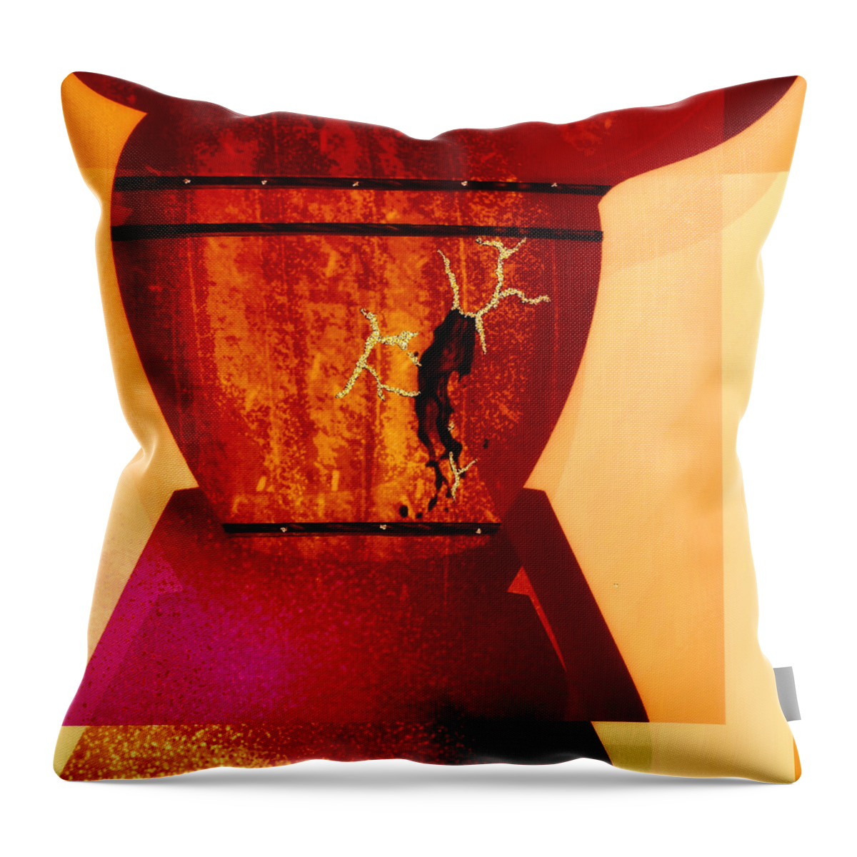 Abstract Art Throw Pillow featuring the digital art Kintsugi by Canessa Thomas