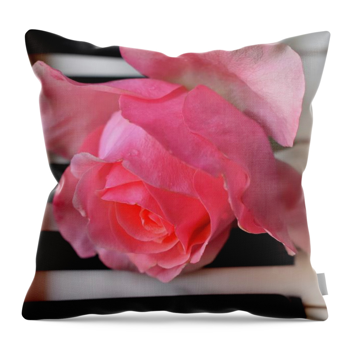 Music Throw Pillow featuring the photograph Kiss From A Rose Maria Callas On The Piano by Leonida Arte