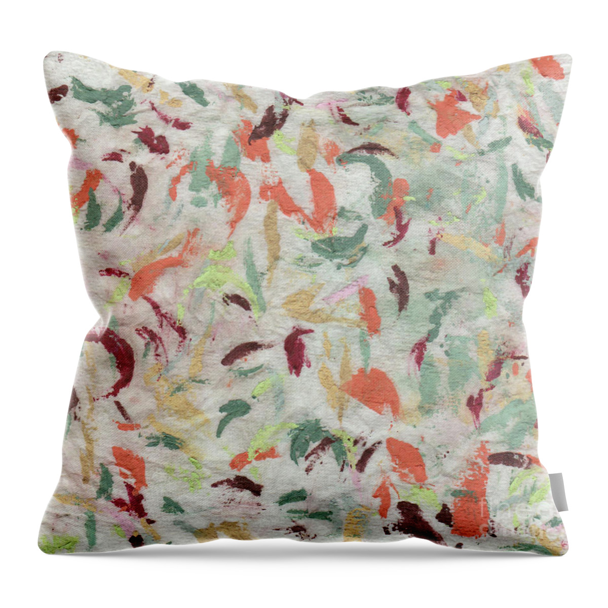 Koi Throw Pillow featuring the painting Koi In Pond by Doug Miller