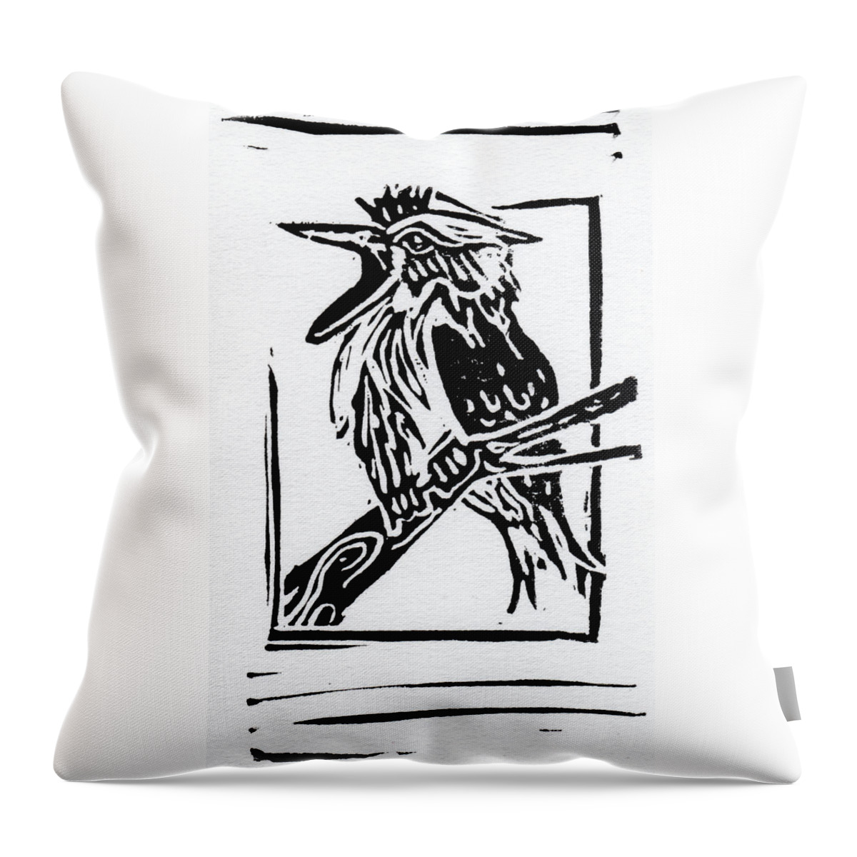 Kookaburra Throw Pillow featuring the painting Kookaburra by Tiffany DiGiacomo